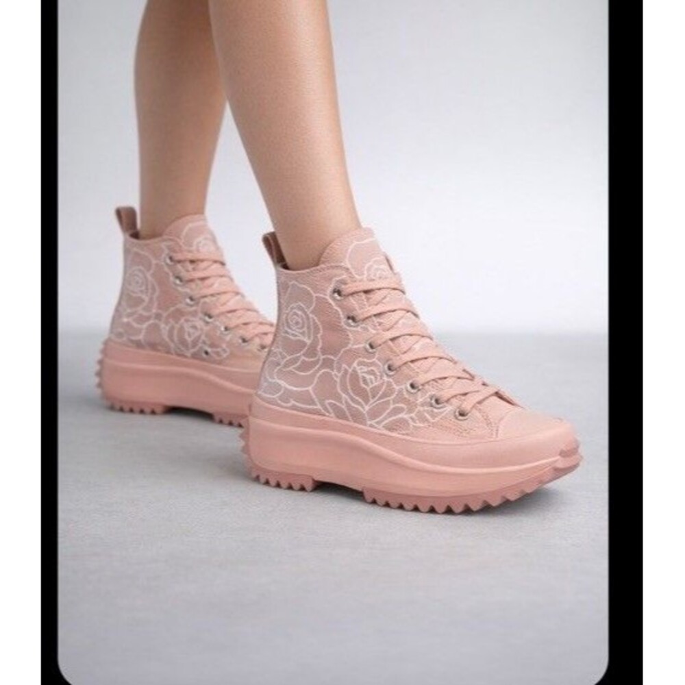 Converse x Natasha Cloud Run Star Hike Floral Pink Quartz Platform Sneaker Sz 5